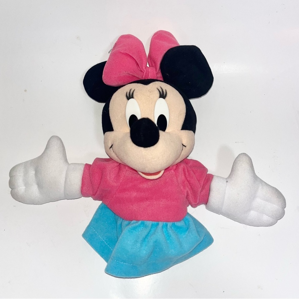 Vtg 11” Disney Minnie Mouse Hand Puppet Pretend Play Mattel Arco Toy Imagination